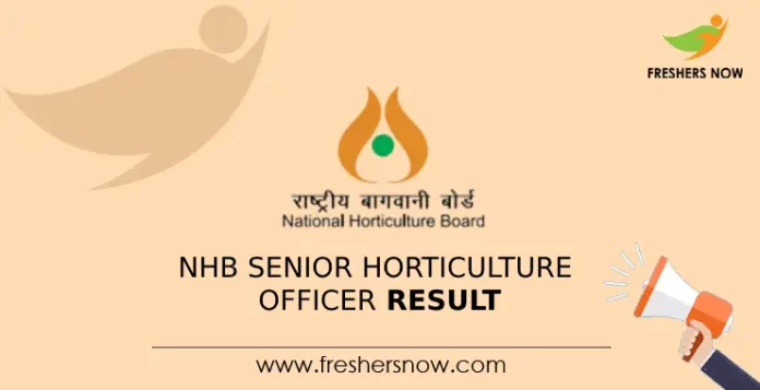 NHB Senior Horticulture Officer Result