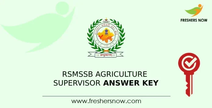 RSMSSB Agriculture Supervisor Answer Key