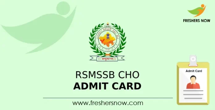 RSMSSB CHO Admit Card