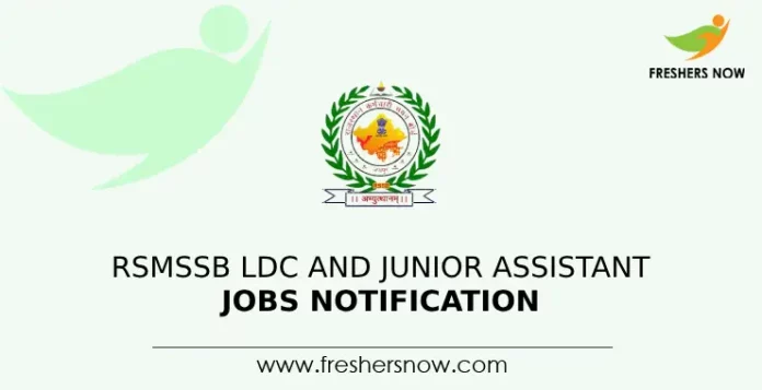 RSMSSB LDC and Junior Assistant Jobs Notification