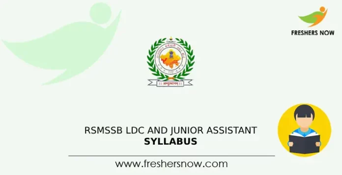 RSMSSB LDC and Junior Assistant Syllabus