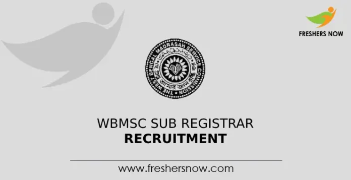 WBMSC Sub Registrar Recruitment
