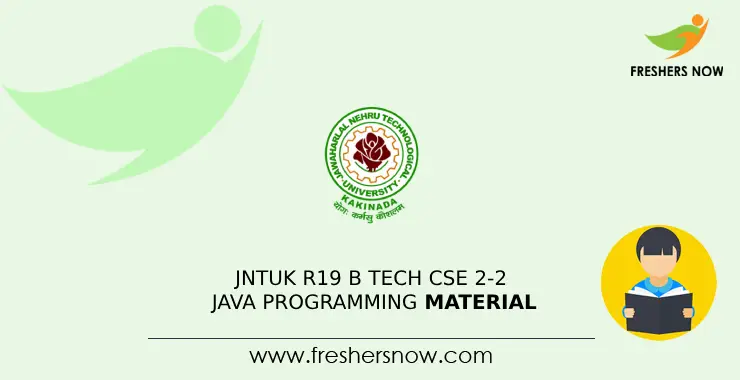 JNTUK R19 B Tech CSE 2 2 Java Programming Material Notes