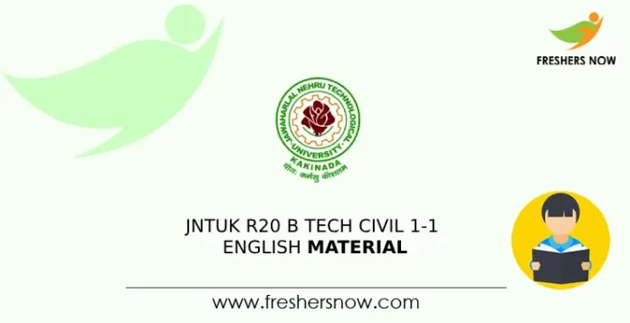 JNTUK R20 B Tech Civil 1-1 English Material