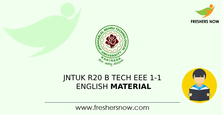 JNTUK R20 B.Tech EEE 1-1 English Material/ Notes PDF