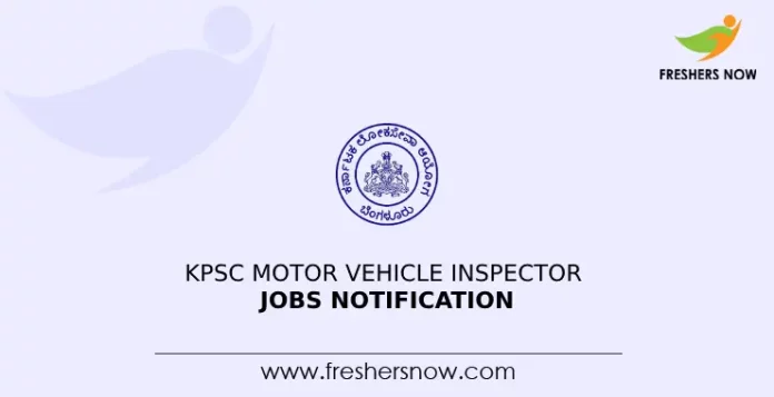 KPSC Motor Vehicle Inspector Jobs Notification 2024