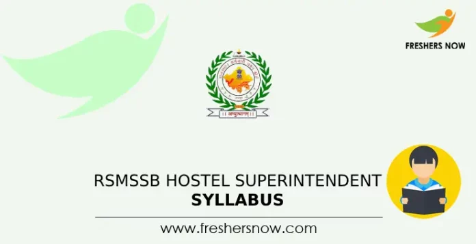 RSMSSB Hostel Superintendent Syllabus