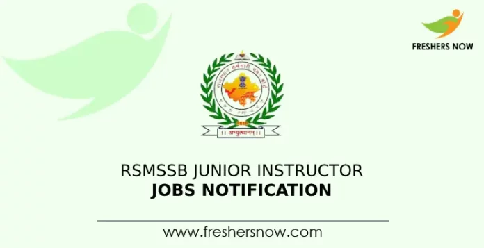 RSMSSB Junior Instructor Jobs Notification