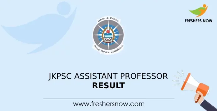 JKPSC Assistant Professor Result