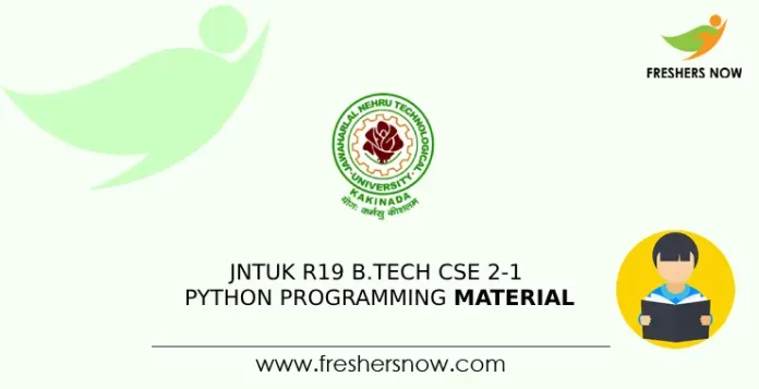 JNTUK R19 B.Tech CSE 2-1 Python Programming Material