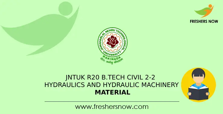 JNTUK R20 B.Tech Civil 2-2 Hydraulics And Hydraulic Machinery Material ...