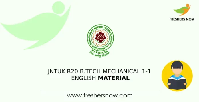 JNTUK R20 B.Tech Mechanical 1-1 English Material