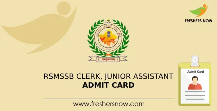 RSMSSB Clerk, Junior Assistant Admit Card