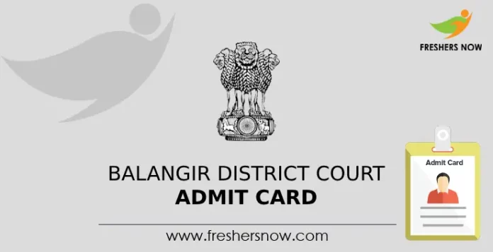 Balangir District Court Admit Card 2024