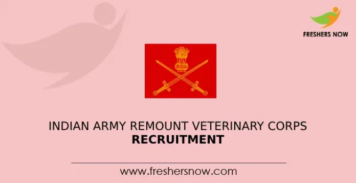 Indian Army Remount Veterinary Corps Recruitment