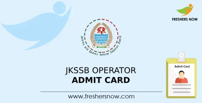 JKSSB Operator Admit Card