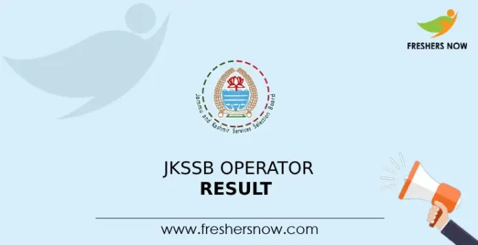 JKSSB Operator Result 2024