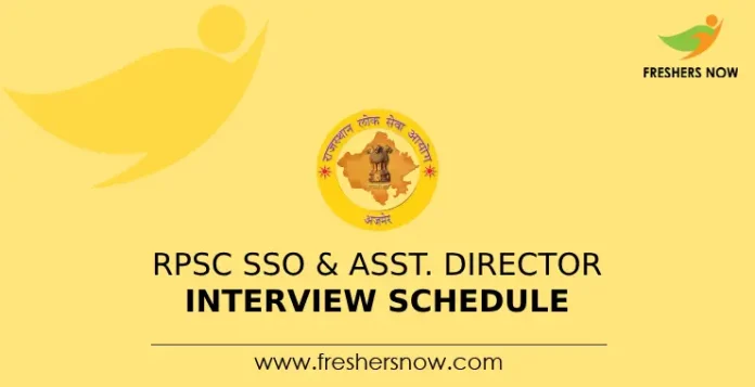 RPSC SSO & Asst. Director Interview Schedule