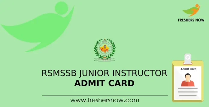 RSMSSB Junior Instructor Admit Card