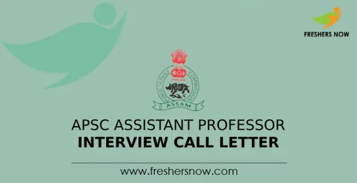 APSC Assistant Professor Interview Call Letter