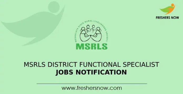 MSRLS District Functional Specialist Jobs Notification