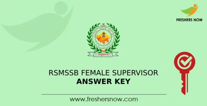RSMSSB Female Supervisor Answer Key
