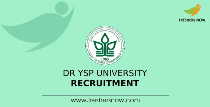Dr YSP University Recruitment