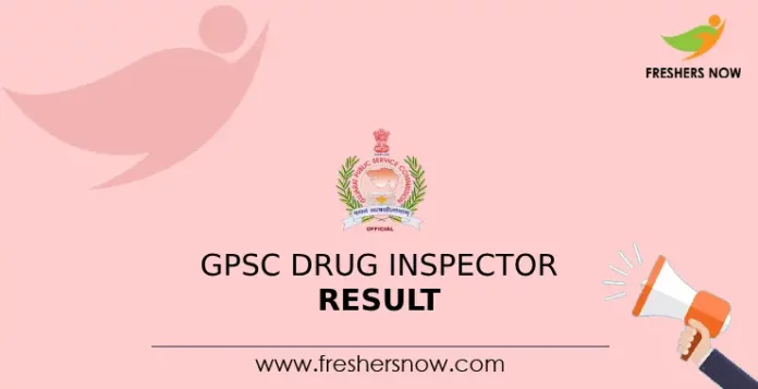 GPSC Drug Inspector Result 2024