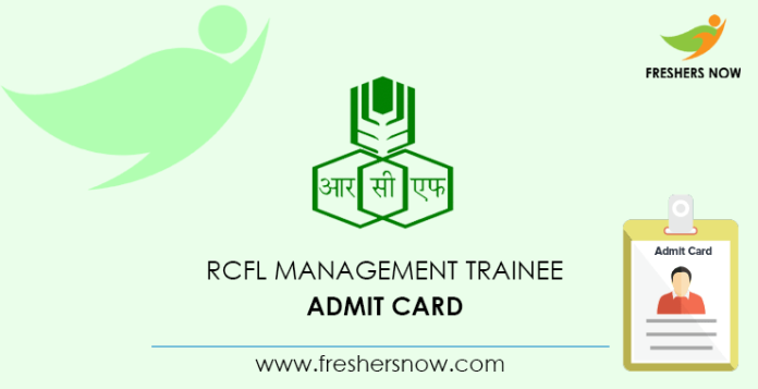 RCFL Management Trainee Admit Card