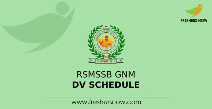 RSMSSB GNM DV Schedule