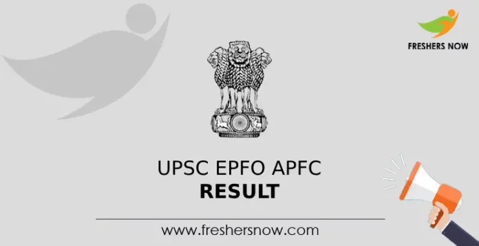UPSC EPFO APFC Final Result