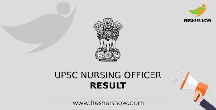 UPSC Nursing Officer Result
