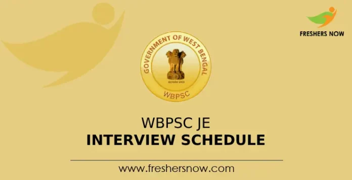 WBPSC JE Interview Schedule