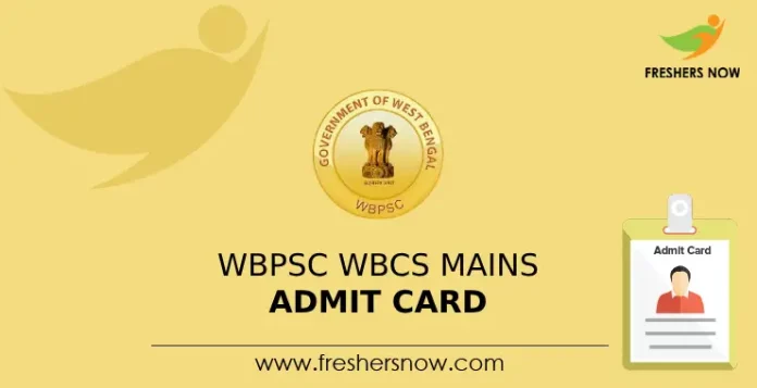 WBPSC WBCS Mains Admit Card