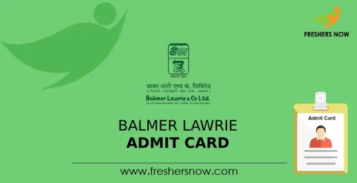 Balmer Lawrie Admit Card