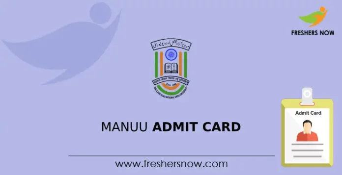 MANUU Admit Card