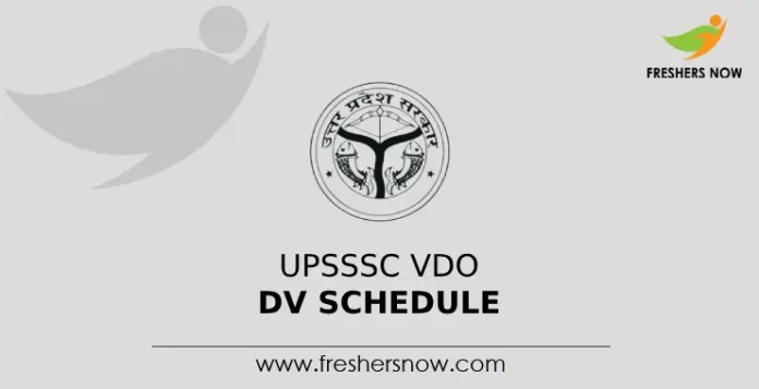 UPSSSC VDO DV Schedule